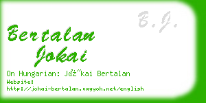 bertalan jokai business card